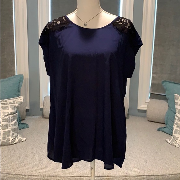 Momo Maternity Tops - Maternity, Momo, Navy Blue and Black Blouse, Large